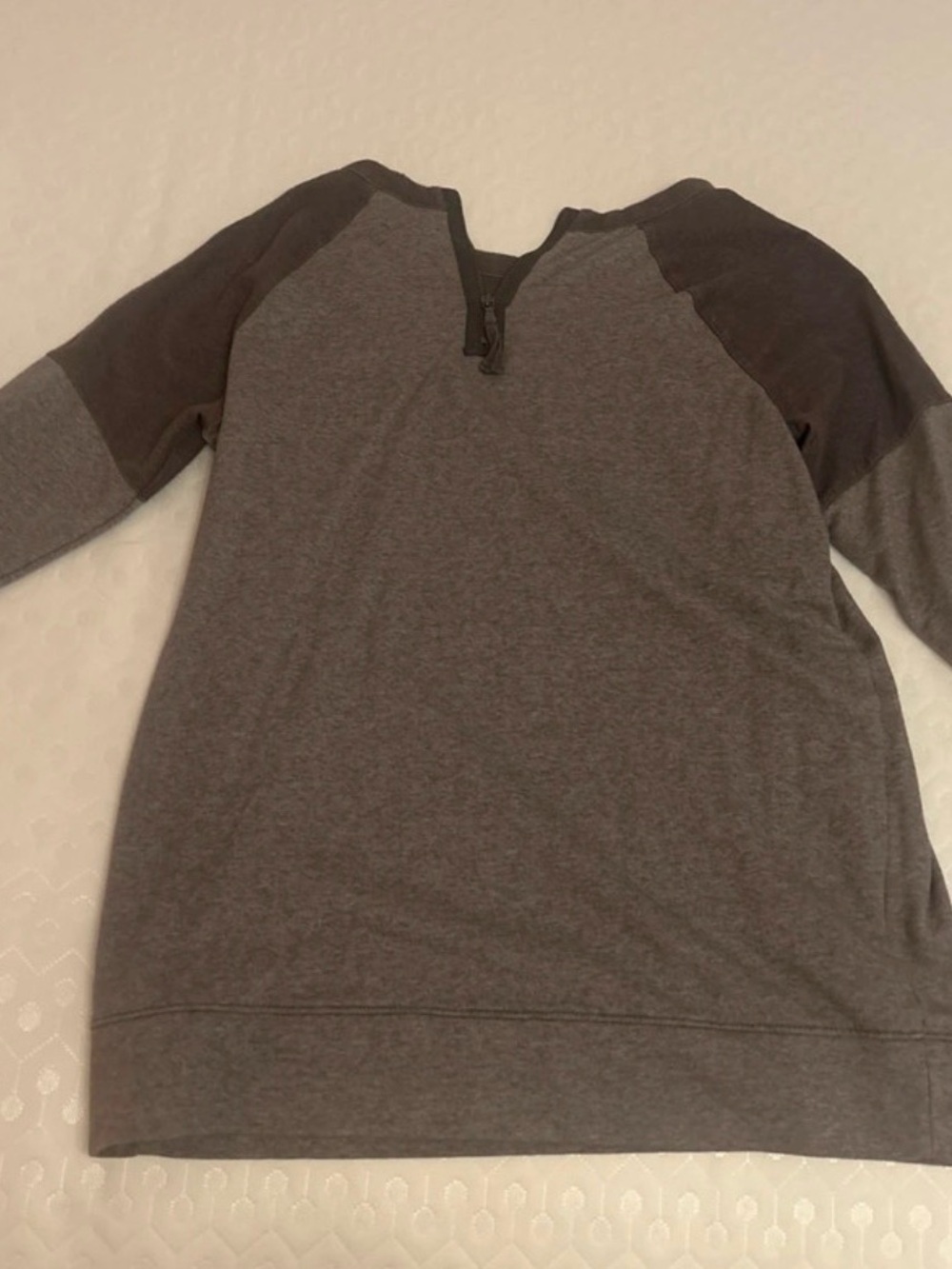 Lou & Grey Charcoal Zip-Neck Pullover